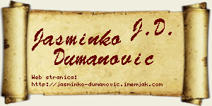 Jasminko Dumanović vizit kartica